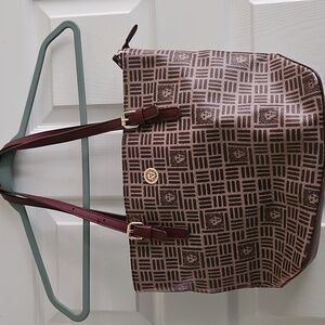 Anne Klein Brown Patterned Tote Bag
